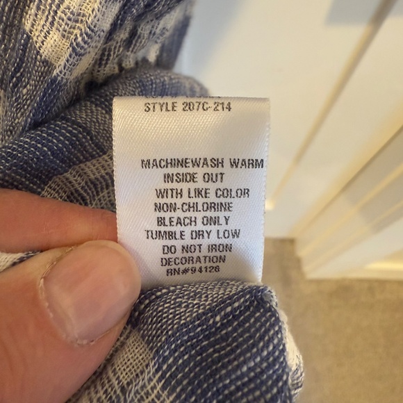 CP Shades Blue White Plaid Linen Regina Cap Sleeve Tunic Dress size small - Picture 6 of 6